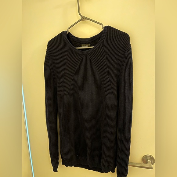 Zara Navy blue quilted shirt - Picture 2 of 4